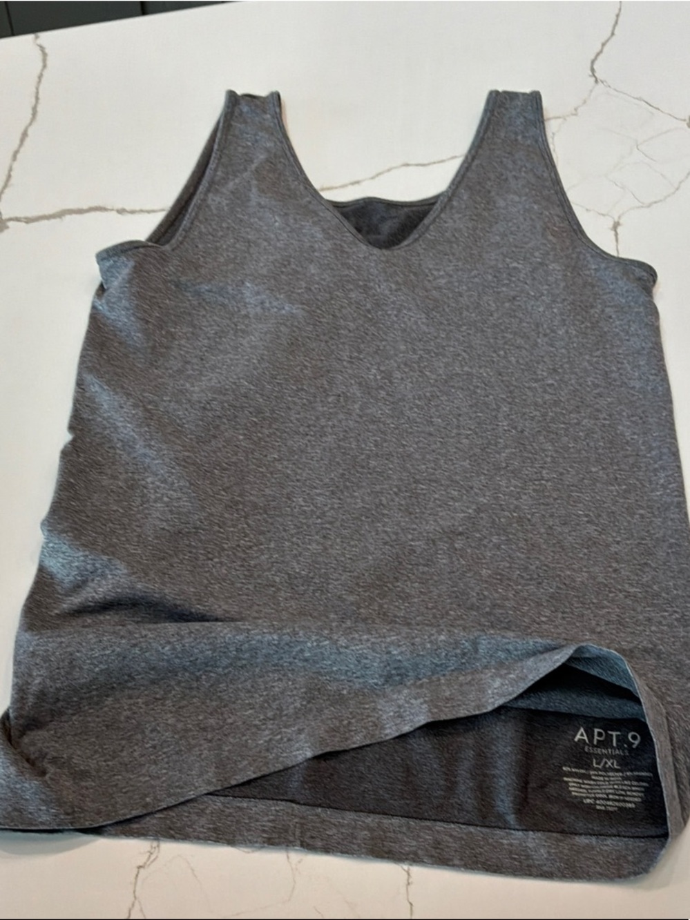 Apt. 9 L/XL Charcoal Gray V-Neck Tank Top Tagless Comfort inside Size Large/XL